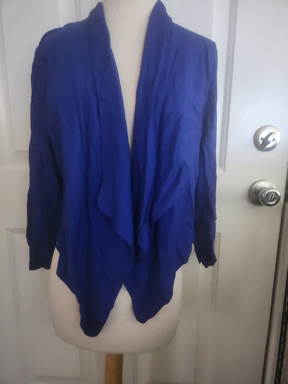 Women’s Open Front Draped Jacket - Royal Blue